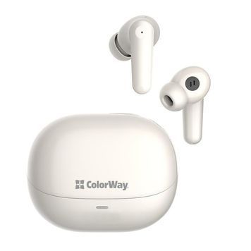 Bluetooth-гарнітура СolorWay Slim TWS-1 Earbuds Long Life Beige (CW-TWS1BE) DC526724 фото