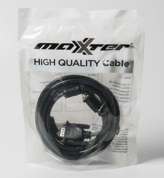 Кабель Maxxter VGA - VGA (M/M), HD15, 3+4C, з 2-ма феритами, 3 м, чорний (V-VGA-10) пакет DC157564 фото