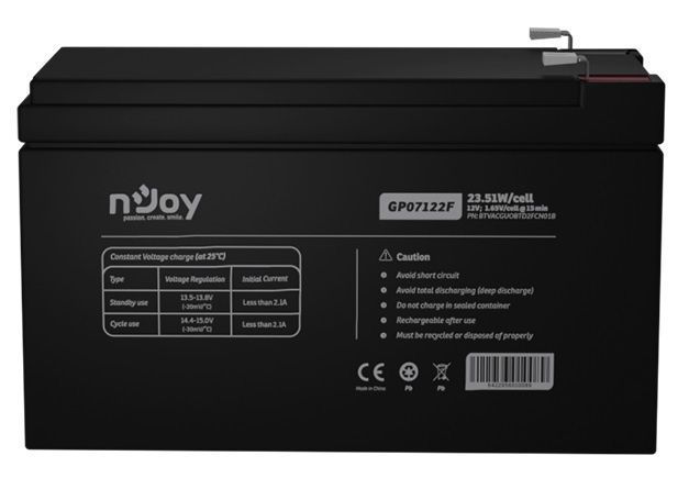 Аккумуляторная батарея Njoy GP07122F 12V 7AH (BTVACGUOBTD2FCN01B) AGM DC388653 фото