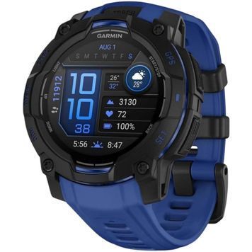 Смарт-годинник Garmin Instinct 3 45mm AMOLED Black with Bolt Blue/Black Silicone Band (010-02936-03) DC596069 фото