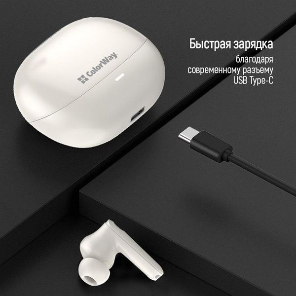 Bluetooth-гарнитура СolorWay Slim TWS-1 Earbuds Long Life Black (CW-TWS1BK1) DC526726 фото