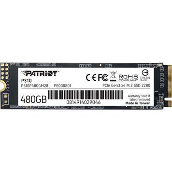 Накопитель SSD 480GB Patriot P310 M.2 2280 PCIe NVMe 3.0 x4 TLC (P310P480GM28) DC396828 фото