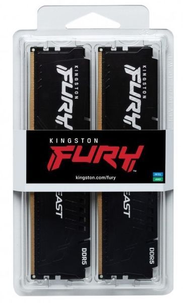 Модуль памяти DDR5 2x8GB/5600 Kingston Fury Beast Black (KF556C40BBK2-16) DC521570 фото