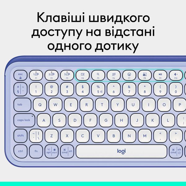Клавiатура бездротова Logitech Pop Icon Keys Lilac (920-013074) DC530334 фото
