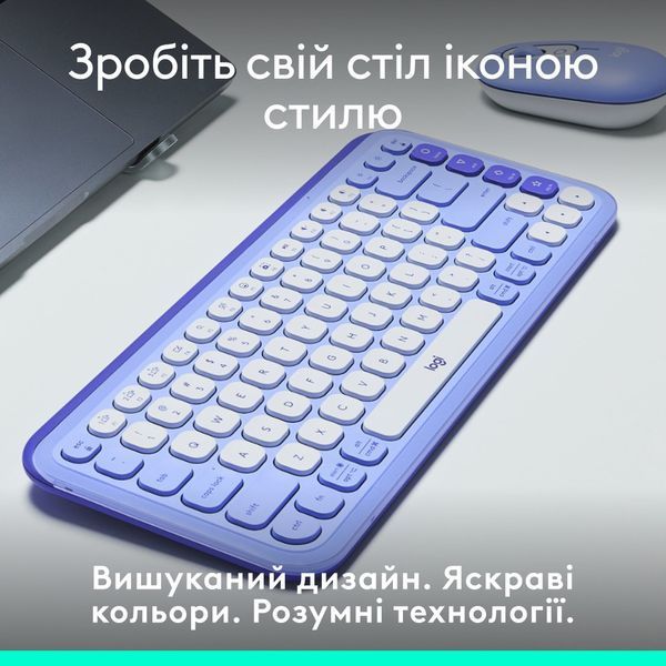 Клавiатура бездротова Logitech Pop Icon Keys Lilac (920-013074) DC530334 фото