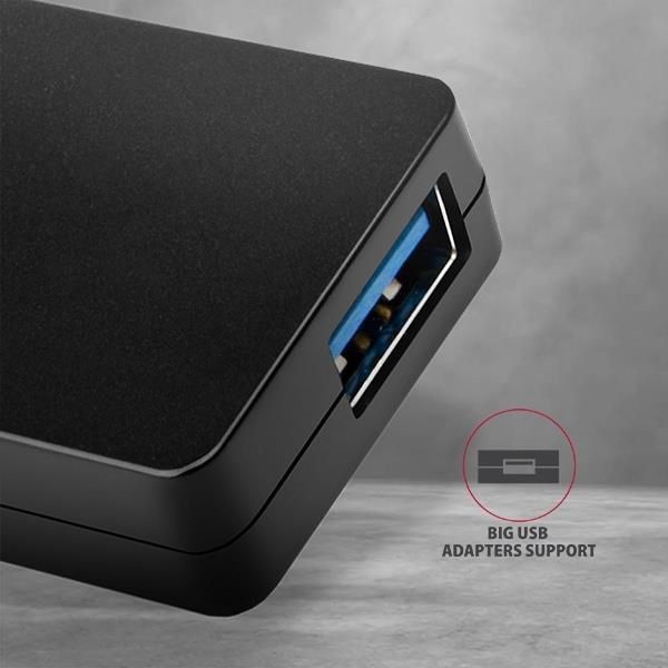 Хаб AXAGON HUE-G1A SuperSpeed USB SLIM hub, кабель 14см Type-A, Черный EL1438784 фото