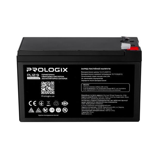 Акумуляторна батарея Prologix 12V 9AH (PL12-9) AGM DC513920 фото