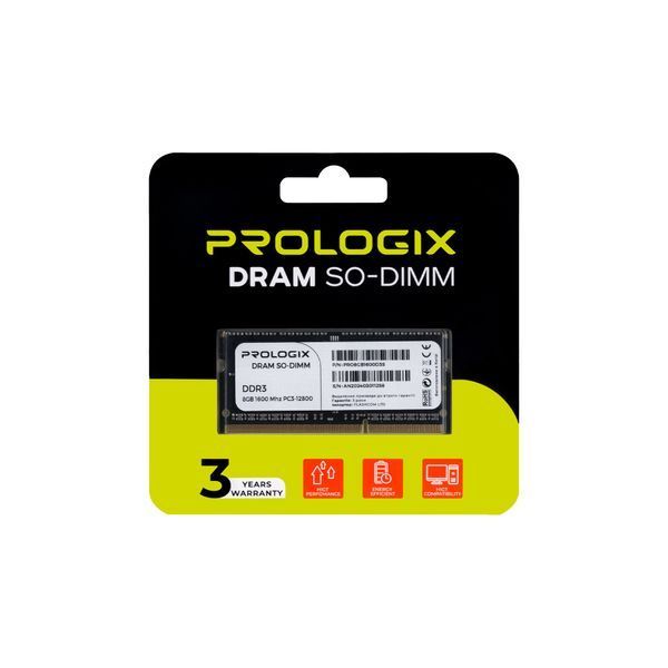 Модуль памяти SO-DIMM DDR3L 8GB/1600 Prologix (PRO8GB1600D3S) DC492232 фото