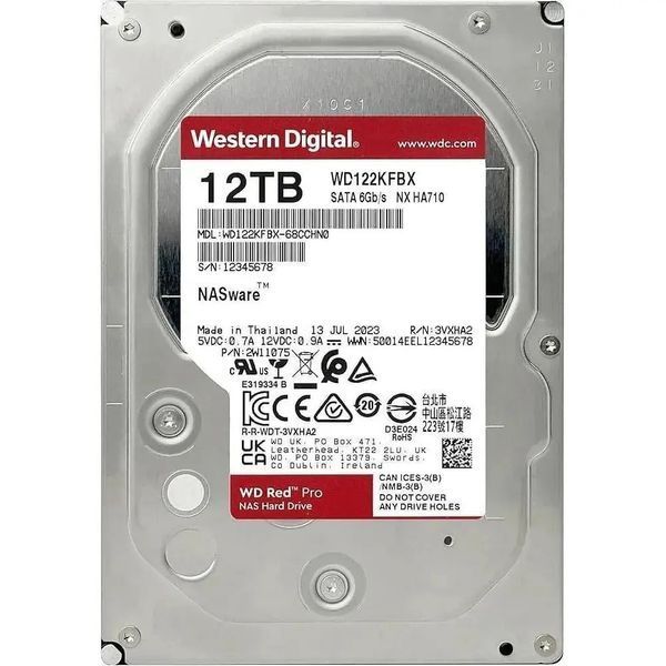 Накопичувач HDD SATA 12.0TB WD Red Pro NAS 7200rpm 512MB (WD122KFBX) DC556236 фото