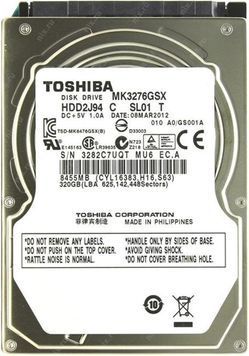 Накопичувач HDD 2.5" SATA 320GB Toshiba 5400rpm 8MB (MK3276GSX) гар. 12 мiс. Refurbished DC150633 фото