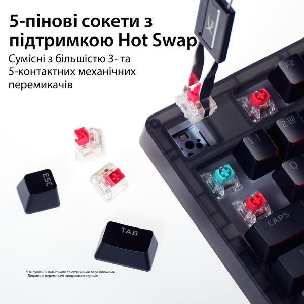 Клавіатура HyperX Origins 2 1800 HX Red USB Black (B4QS4AA) DC600209 фото