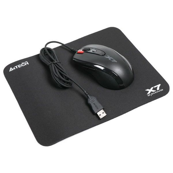 Миша A4Tech X-710BK Black USB + килимок A4Tech X7-200MP DC218724 фото