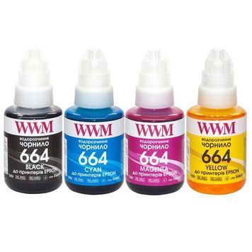 Комплект чорнил WWM для Epson L110/L210/L300 4х140г B/C/M/Y (E664SET4) DC310284 фото