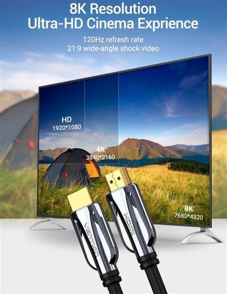Кабель Vention HDMI - HDMI v.2.1 (M/M), 1.5 м, Black (AALBG) DC527670 фото