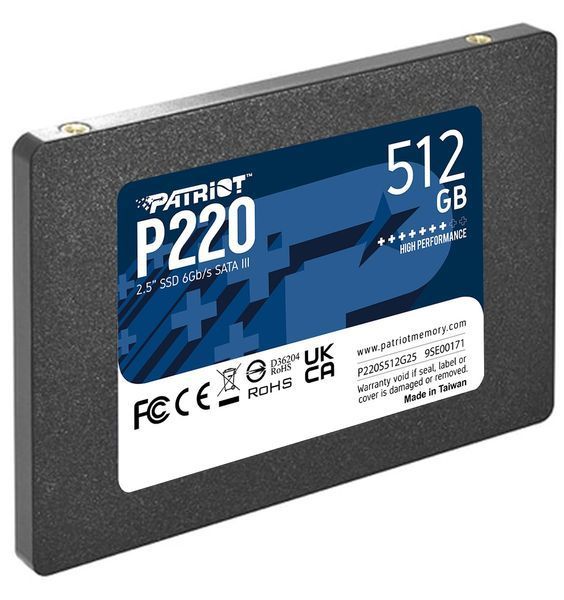 Накопичувач SSD 512GB Patriot P220 2.5" SATAIII TLC (P220S512G25) DC448011 фото