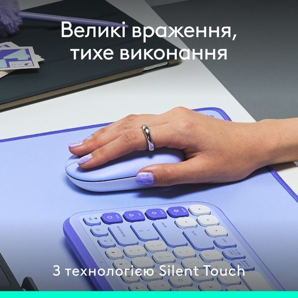 Мышь беспроводная Logitech Pop Mouse with Emoji Lilac (910-007414) DC530292 фото