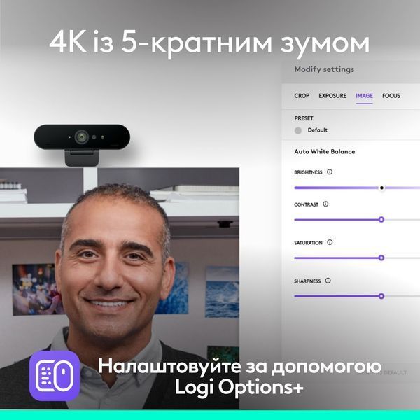Веб-камера Logitech Brio 4K Graphite (960-001718) DC577181 фото
