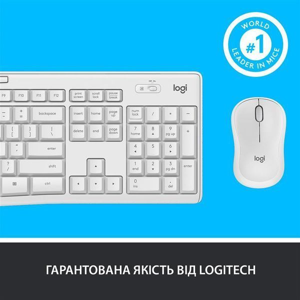 Комплект (клавiатура, миша) бездротовий Logitech MK295 Combo White (920-009824) DC436066 фото