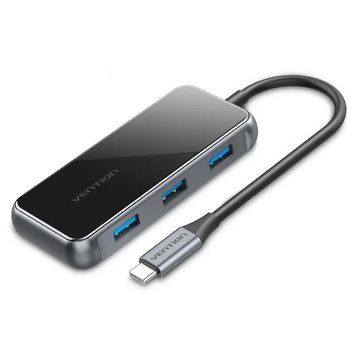 Концентратор Vention 5 в 1 Type-C-USB-PD 4USB 3.0 87W 4K 30Hz 0.15m Black (TFDHB) DC483244 фото