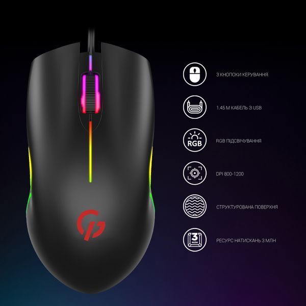 Мышь GamePro GM117 Black DC530878 фото
