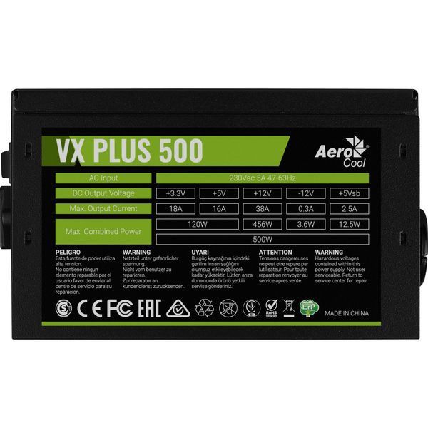 Блок живлення AeroCool VX Plus Stealth 500 (ACPN-VS50NEY.12) 500W DC569973 фото