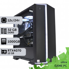 Ігровий комп'ютер GamePC Ultra #203 Ryzen 9 7900x/32 GB/SSD 1TB/GeForce RTX 4070 12GB