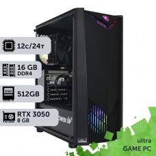Ігровий комп'ютер GamePC Ultra #122 Ryzen 9 5900x/16 GB/HDD 1 TB/SSD 512GB/GeForce RTX 3050 8GB