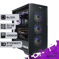 Ігровий комп'ютер GamePC TOP #483 Ryzen 5 8400F/32 GB/SSD 1TB/GeForce RTX 5060Ti 16GB