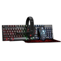 Комплект (клавіатура, миша) Piko GX200 Black (1283126489808) + гарнітура, килимок
