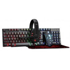Комплект (клавіатура, миша) Piko GX200 Black (1283126489808) + гарнітура, килимок