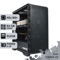 Двопроцесорна робоча станція PowerUp #446 Xeon E5 2673 v4 x2/64 GB/SSD 512GB/NVIDIA Quadro P4000 8GB