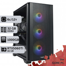 Ігровий комп'ютер GamePC Lite #492 Ryzen 5 5600/32 GB/SSD 1TB/GeForce RTX 5060Ti 16GB