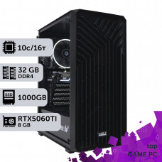 Ігровий комп'ютер GamePC TOP #496 Core i5 14400F/32 GB/SSD 1TB/GeForce RTX 5060Ti 8GB