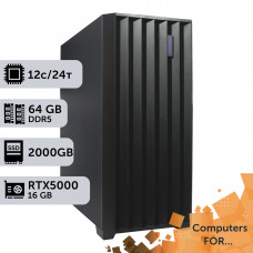 Комп'ютер Power Up #10 для REVIT/Ryzen 9 7900x/64 GB/SSD 2TB/NVIDIA Quadro RTX5000 16GB
