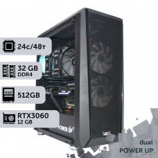 Двопроцесорна робоча станція PowerUp #306 Xeon E5 2690 v3 x2/32 GB/SSD 512GB/GeForce RTX 3060 12GB