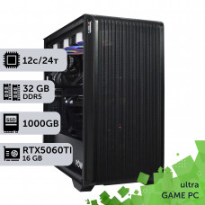 Ігровий комп'ютер GamePC Ultra #523 Ryzen 9 9900x/32 GB/SSD 1TB/GeForce RTX 5060Ti 16GB