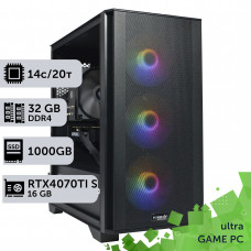 Ігровий комп'ютер GamePC Ultra #323 Core i5 14600K/32GB/HDD 2TB/SSD 1TB/GeForce RTX 4070Ti Super 16GB