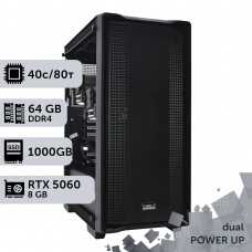 Двопроцесорна робоча станція PowerUp #558 Xeon E5 2673 v4 x2/64 GB/SSD 1TB/GeForce RTX 5060 8GB