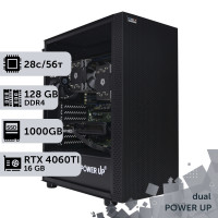 Двопроцесорна робоча станція PowerUp #418 Xeon E5 2680 v4 x2/128 GB/SSD 1TB/GeForce RTX 4060Ti 16GB