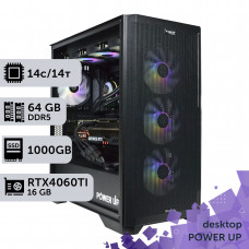 Робоча станція PowerUp Desktop #561 Core Ultra 5 245KF/64 GB/SSD 1TB/GeForce RTX 4060Ti 16GB