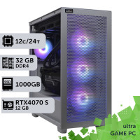 Ігровий комп'ютер GamePC Ultra #368 Ryzen 9 5900x/32 GB/SSD 1TB/GeForce RTX 4070 Super 12GB