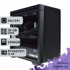 Робоча станція PowerUp Desktop #605 Core Ultra 5 245KF/32 GB/SSD 1TB/GeForce RTX 5070Ti 16GB
