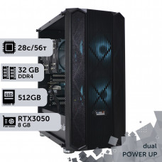 Двопроцесорна робоча станція PowerUp #314 Xeon E5 2680 v4 x2/32 GB/SSD 512GB/GeForce RTX 3050 8GB