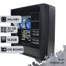 Двопроцесорна робоча станція PowerUp #181 Xeon E5 2690 v3 x2/32 GB/SSD 512GB/Int Video