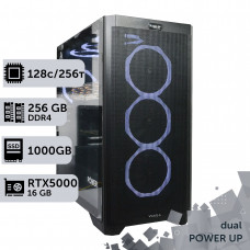 Двопроцесорна робоча станція PowerUp #480 AMD EPYC 7702 x2/256 GB/HDD 6 TB/SSD 1TB/NVIDIA Quadro RTX5000 16GB