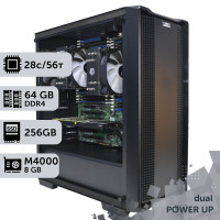 Двопроцесорна робоча станція PowerUp #154 Xeon E5 2680 v4 x2/64 GB/HDD 1 TB/SSD 256GB/NVIDIA Quadro M4000 8GB