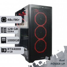 Двопроцесорна робоча станція PowerUp #475 AMD EPYC 7F72 x2/128 GB/SSD 1TB/NVIDIA Quadro RTX4000 8GB