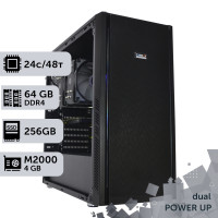 Двопроцесорна робоча станція PowerUp #139 Xeon E5 2690 v3 x2/64 GB/HDD 1 TB/SSD 256GB/NVIDIA Quadro M2000 4GB