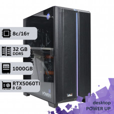 Робоча станція PowerUp Desktop #726 Ryzen 7 9700х/32 GB/SSD 1TB/GeForce RTX 5060Ti 8GB