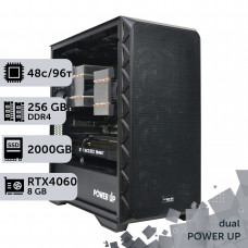 Двопроцесорна робоча станція PowerUp #433 AMD EPYC 7F52 x2/256 GB/SSD 2TB/GeForce RTX 4060 8GB